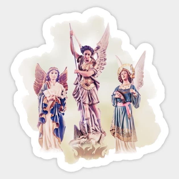 Archangels Michael, Gabriel and Raphael Sticker by alinerope